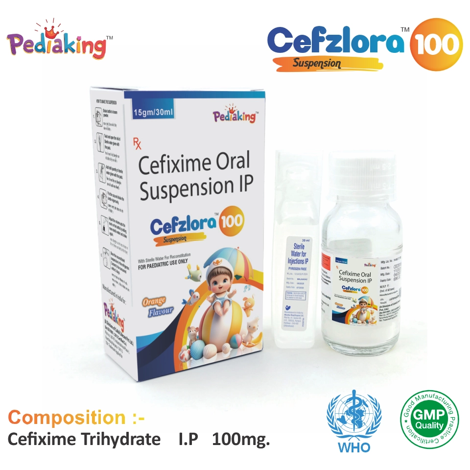Cefixime 100mg/5ml dry syrup best price for pharma franchise